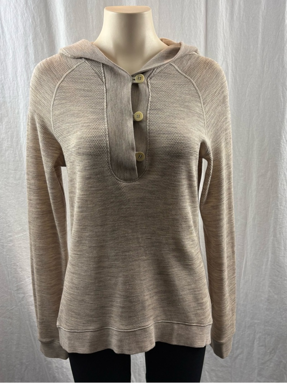 Icebreaker Women's Crave Hooded Sweater in Heather Taupe M - Picture 2 of 12